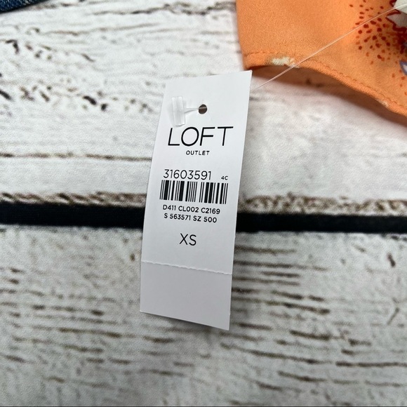 NWT Loft Outlet Floral Print Babydoll Ruffle Strap Top Size XS - Picture 7 of 8